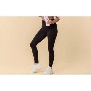 Blogilates Women's Ruched Waist Leggings Black  Large High Rise Yoga Pants